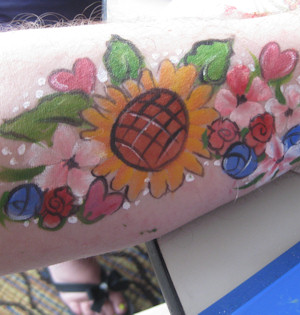 Flowers on an arm