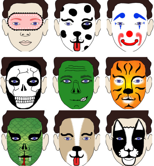 face painting menu